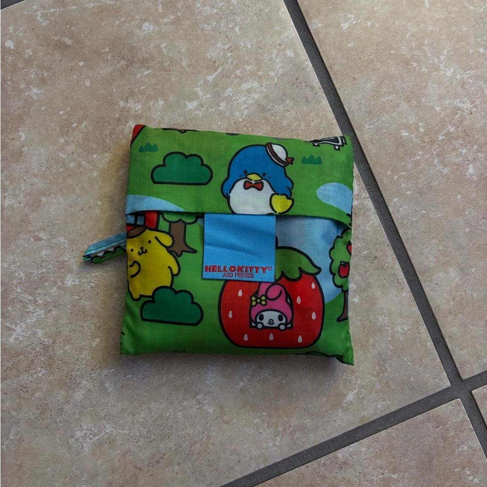 Hello Kitty Green Tote Bag with Cartoon Design STANDARD